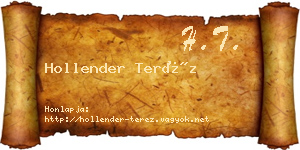 Hollender Teréz névjegykártya